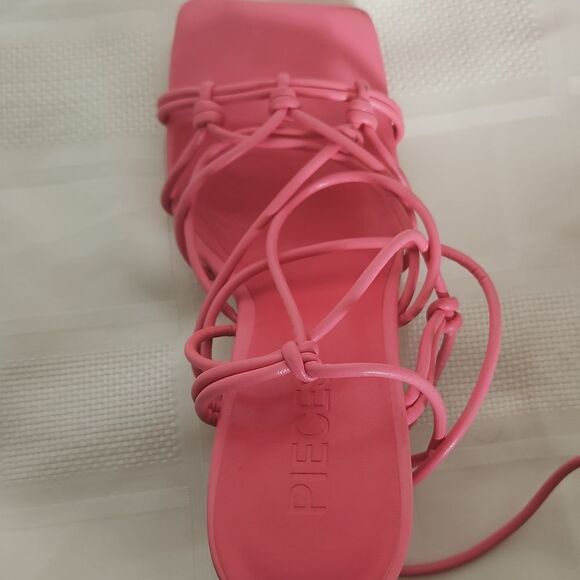 Pieces Pcmuxie Strappy Lace-Up Open Toe Sandals 6 Morning Glory Pink - Picture 9 of 16